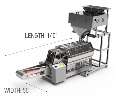 Flex 7 Pouch Machine Dimensions